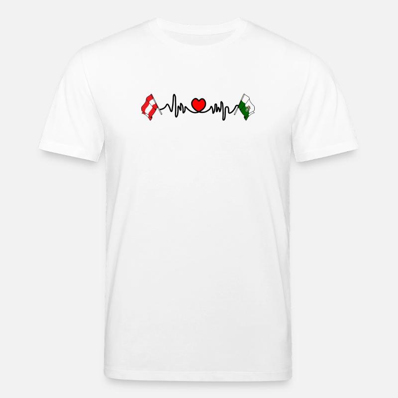 Steiermark-Flaggen mit Herzschlag - Stanley/Stella Unisex Bio-T-Shirt CREATOR  - Weiß