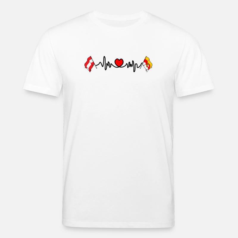 Kärnten Drapeaux Battements de cœur - T-shirt bio CREATOR Stanley/Stella Unisexe - blanc