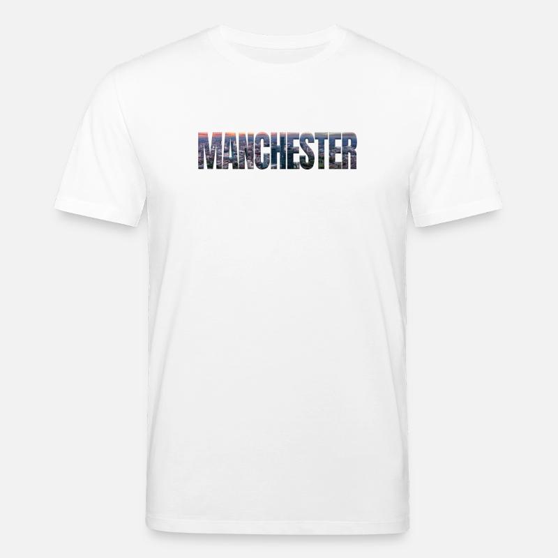 Manchester Skyline in Textfassade - Stanley/Stella Unisex Bio-T-Shirt CREATOR  - Weiß