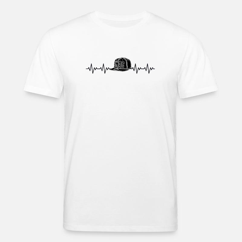 Swag Cappy ECG Battement de cœur - T-shirt bio CREATOR Stanley/Stella Unisexe - blanc