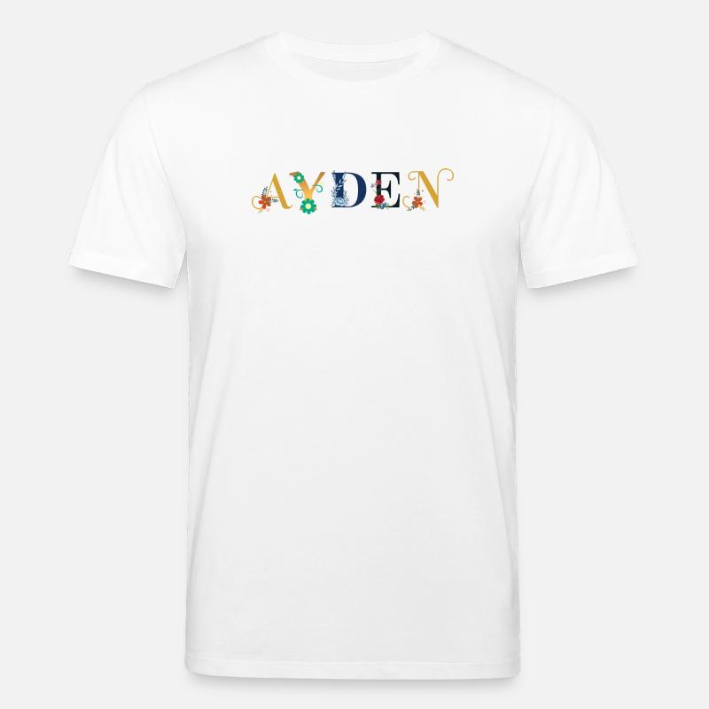 AYDEN Name mit Blumen geschmückt - Stanley/Stella Unisex Bio-T-Shirt CREATOR  - Weiß