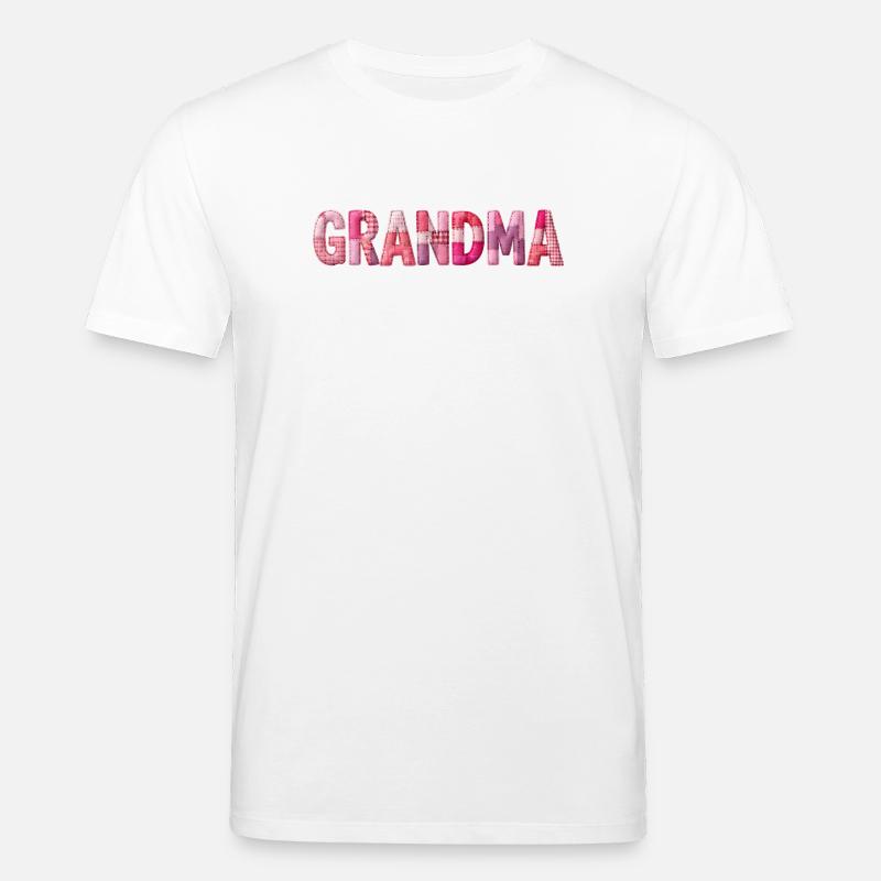 Grandmother Pink Plaid Letters Patchwork - Stanley/Stella CREATOR Unisex Organic T-Shirt - white