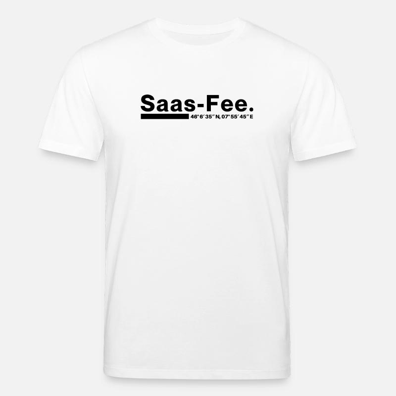 Coordonnées Saas-Fee Valais, Suisse - T-shirt bio CREATOR Stanley/Stella Unisexe - blanc