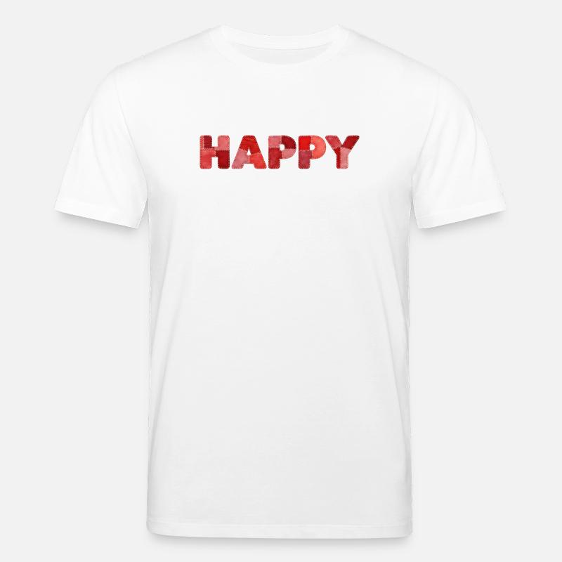 HAPPY Patchwork Stickerei Neuster Trend - Stanley/Stella Unisex Bio-T-Shirt CREATOR  - Weiß