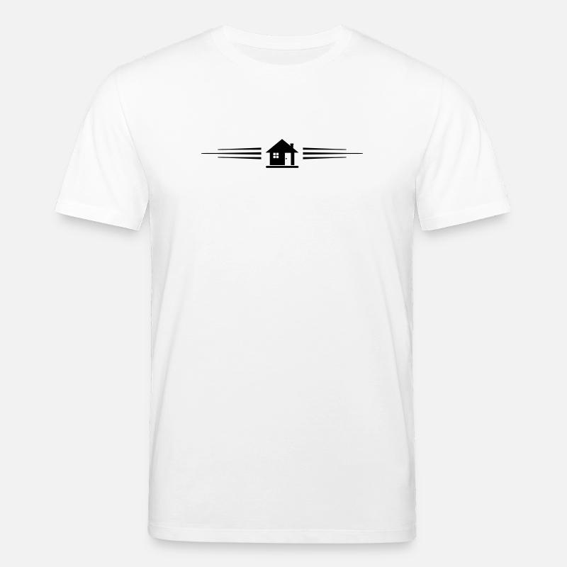 Icône de maison ligne de propriété - T-shirt bio CREATOR Stanley/Stella Unisexe - blanc