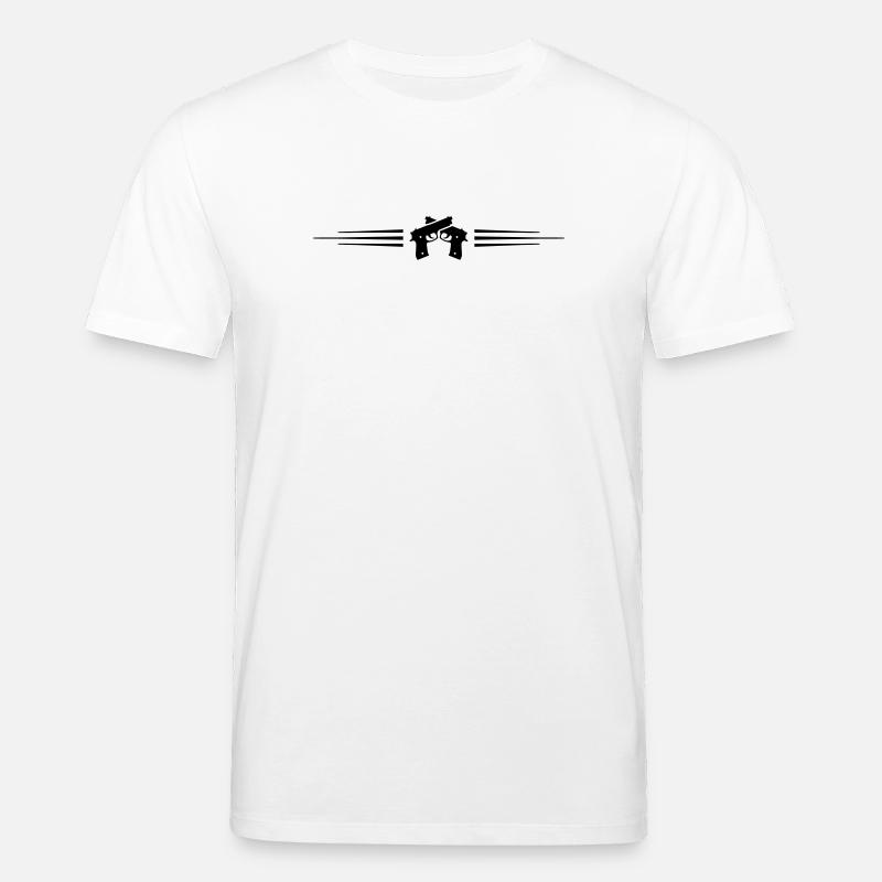 Ligne de symboles de pistolet - T-shirt bio CREATOR Stanley/Stella Unisexe - blanc