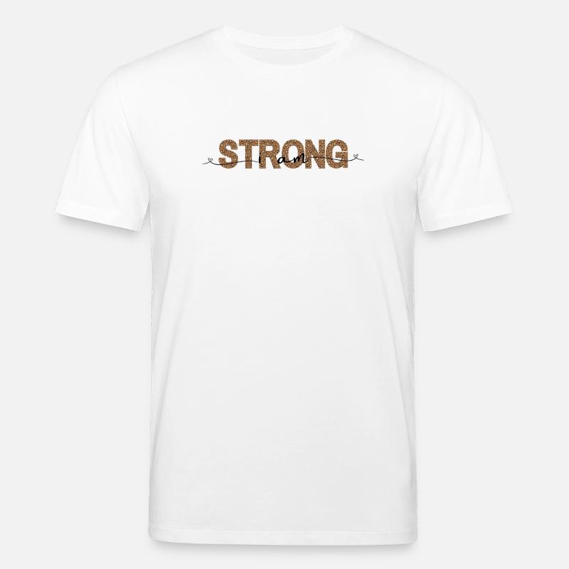 Leopard STRONG font print - Stanley/Stella CREATOR Unisex Organic T-Shirt - white