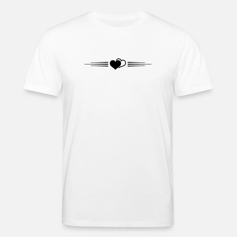 Ligne de symbole de cœurs - T-shirt bio CREATOR Stanley/Stella Unisexe - blanc
