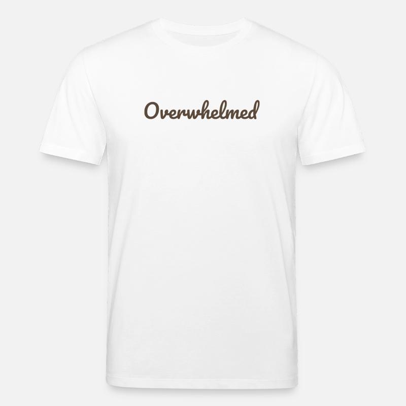 Overwhelms script text in brown - Stanley/Stella CREATOR Unisex Organic T-Shirt - white