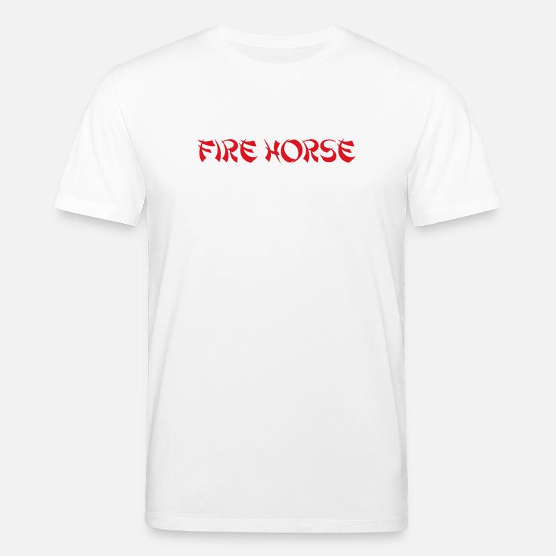 Cheval de Feu Astrologie Chinoise 2026 - T-shirt bio CREATOR Stanley/Stella Unisexe - blanc