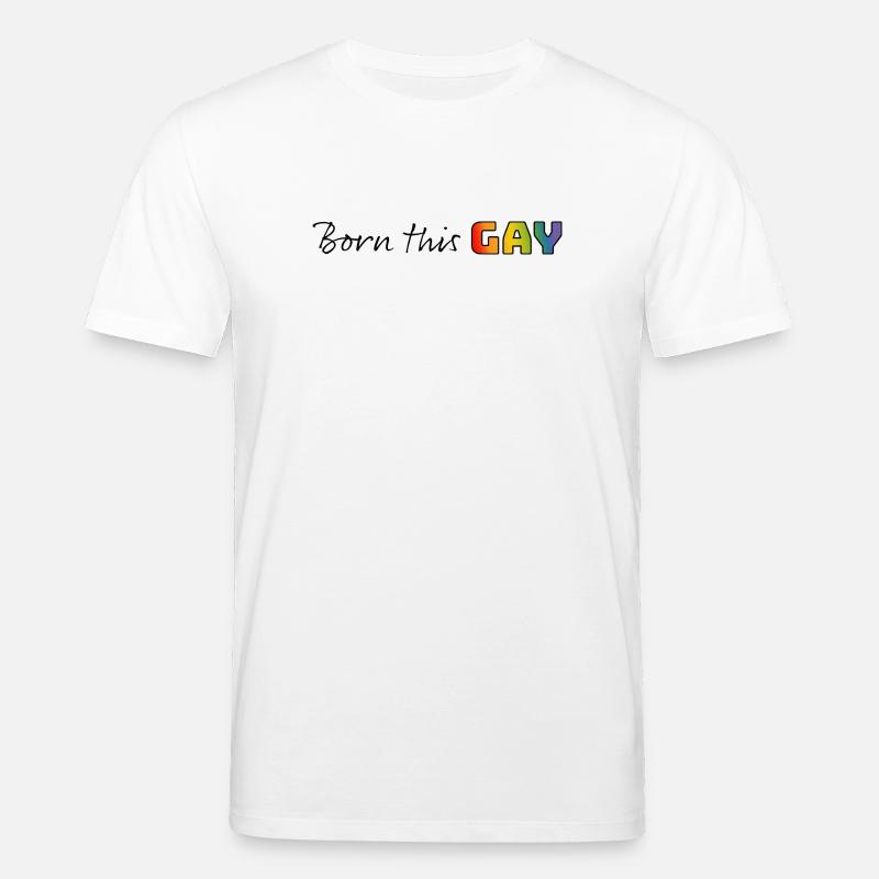 Rainbow born this gay - Stanley/Stella CREATOR Unisex Organic T-Shirt - white