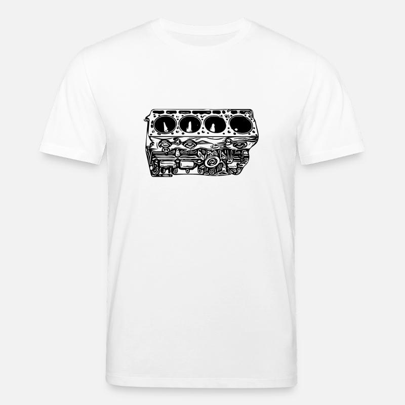 Engine block cylinder displacement fan - Stanley/Stella CREATOR Unisex Organic T-Shirt - white