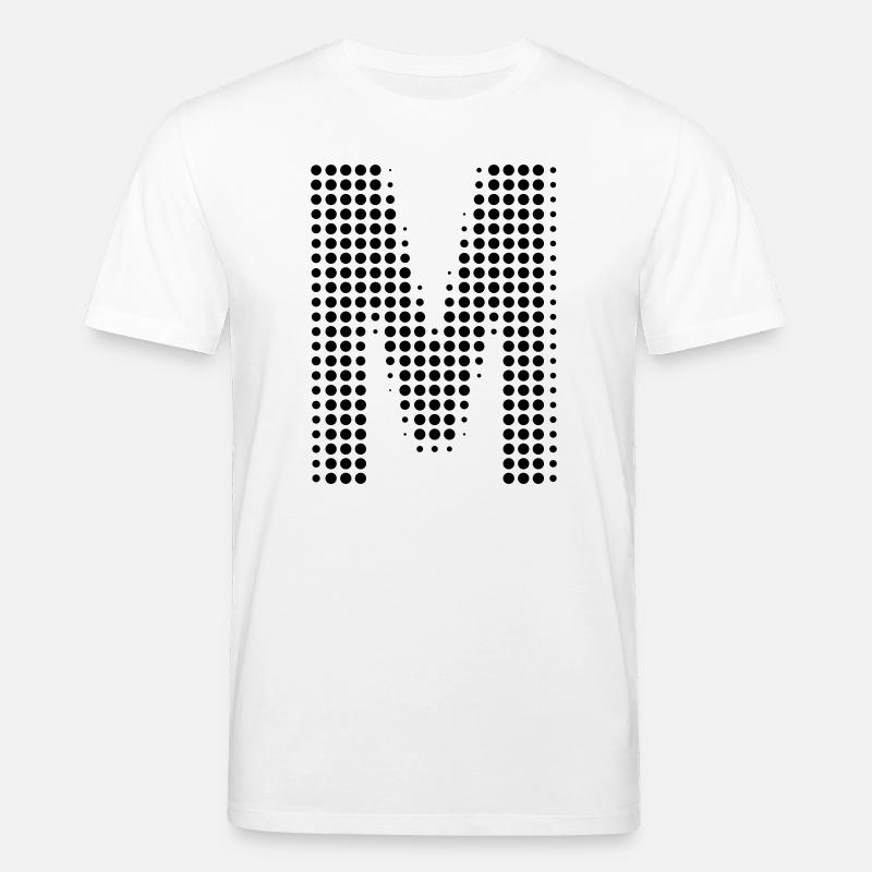 M letter dots initial letter gift - Stanley/Stella CREATOR Unisex Organic T-Shirt - white