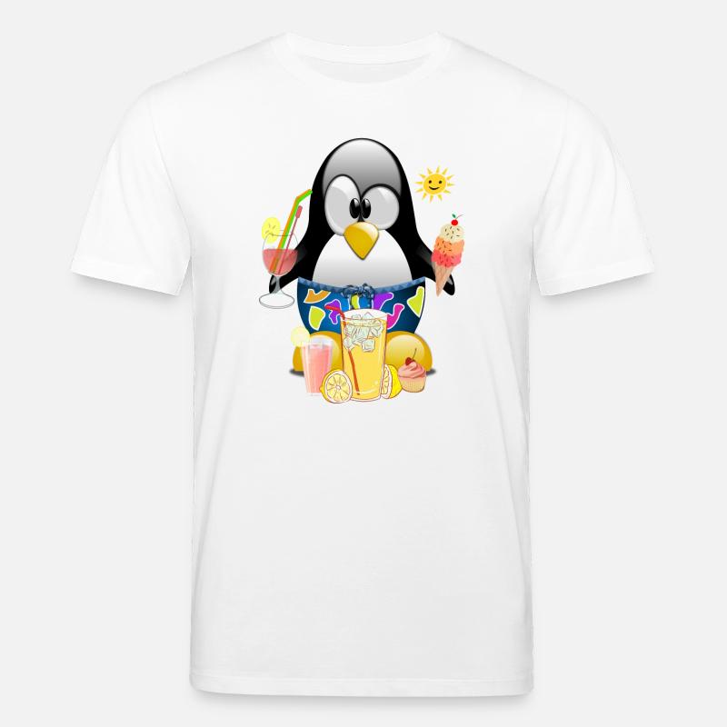 Pinguin, Eiscreme - Stanley/Stella Unisex Bio-T-Shirt CREATOR  - Weiß