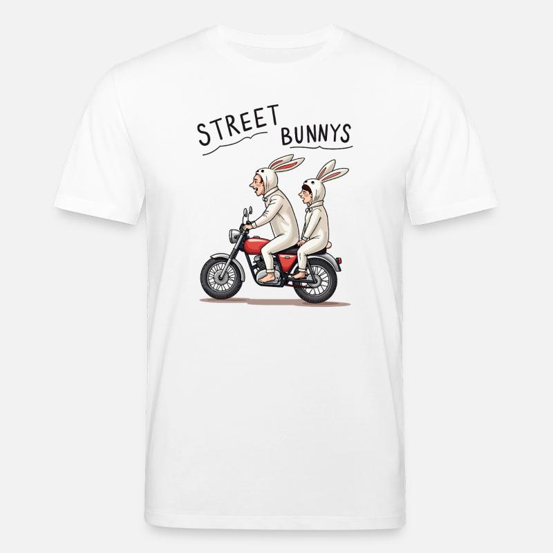 Biker Hasen - Stanley/Stella Unisex Bio-T-Shirt CREATOR  - Weiß