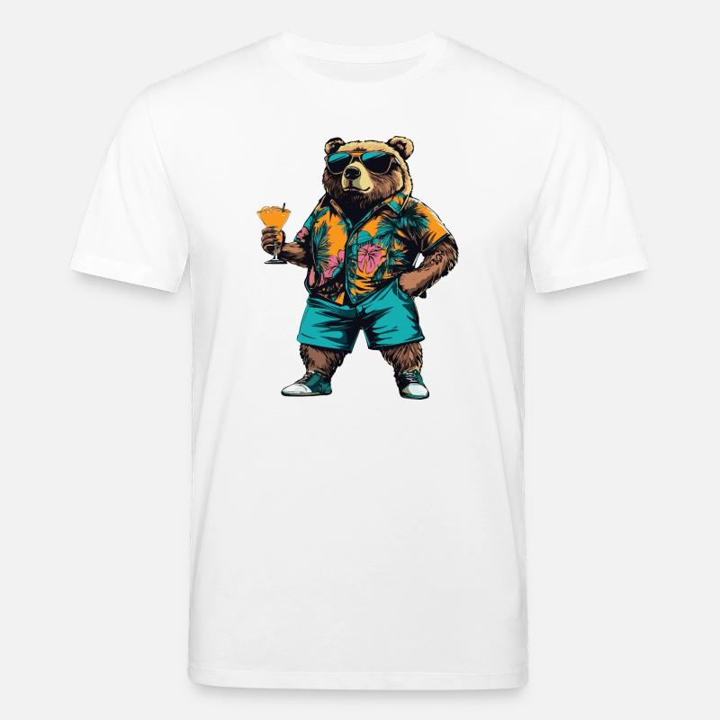 Bär Comic Sommer - Stanley/Stella Unisex Bio-T-Shirt CREATOR  - Weiß