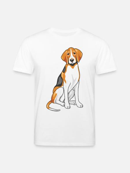 Sitting foxhound - Stanley/Stella CREATOR Unisex Organic T-Shirt - white