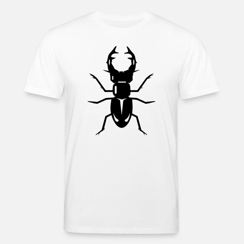 stilisierter Hirschkäfer mit prächtigen Geweih - Stanley/Stella Unisex Bio-T-Shirt CREATOR  - Weiß