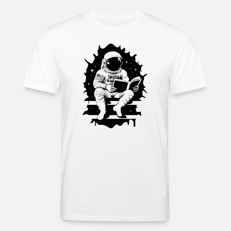 Astronaut liest ein Buch - Stanley/Stella Unisex Bio-T-Shirt CREATOR  - Weiß