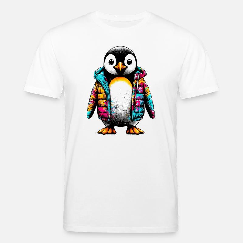 Pingouin avec veste veste - T-shirt bio CREATOR Stanley/Stella Unisexe - blanc