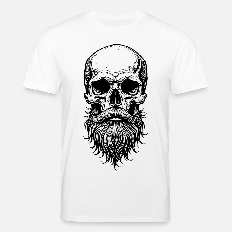 Skull mit Bart - Stanley/Stella Unisex Bio-T-Shirt CREATOR  - Weiß