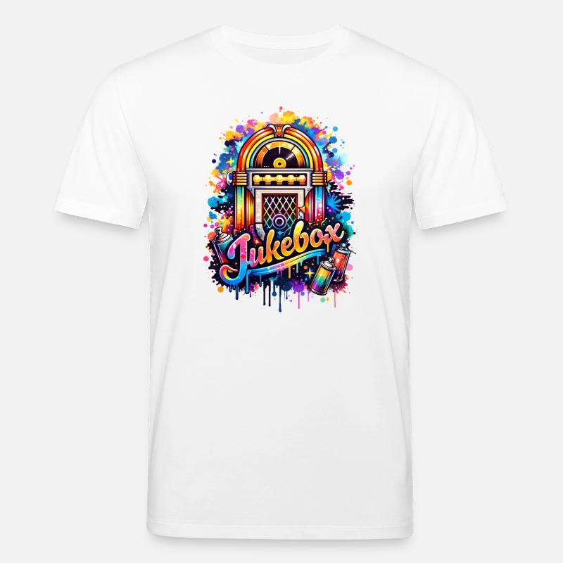 Bunte Jukebox im Graffiti-Style  - Stanley/Stella Unisex Bio-T-Shirt CREATOR  - Weiß