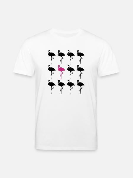 FLAMINGO MULTI - Stanley/Stella CREATOR Unisex Organic T-Shirt - white