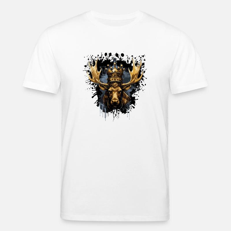 Couronne d’orignal - T-shirt bio CREATOR Stanley/Stella Unisexe - blanc