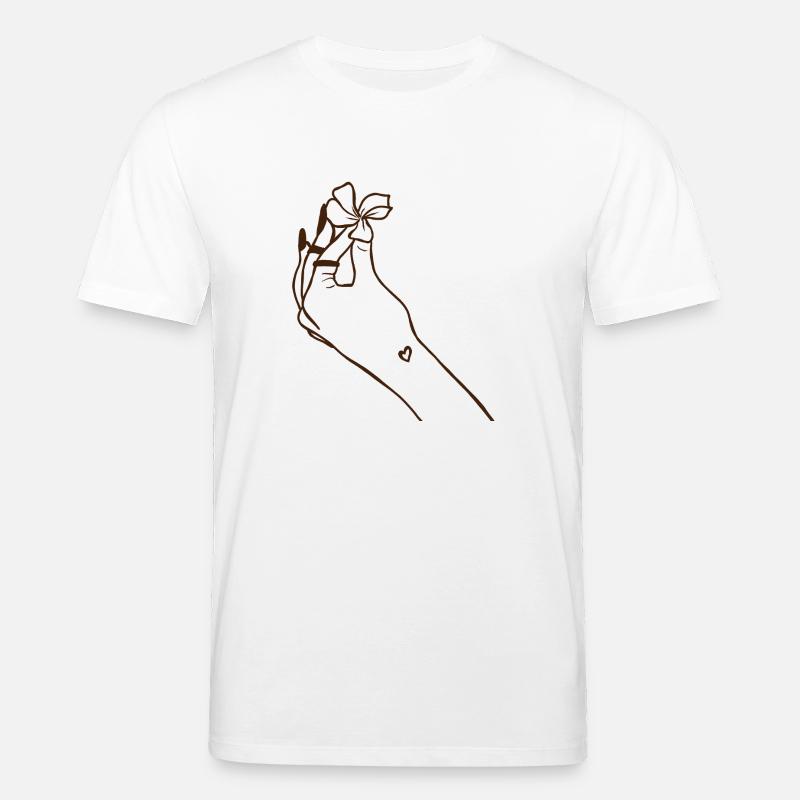 Main avec fleur - T-shirt bio CREATOR Stanley/Stella Unisexe - blanc
