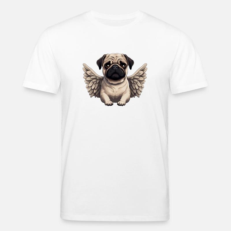 Süßer Mops-Engel im Comic-Stil - Stanley/Stella Unisex Bio-T-Shirt CREATOR  - Weiß