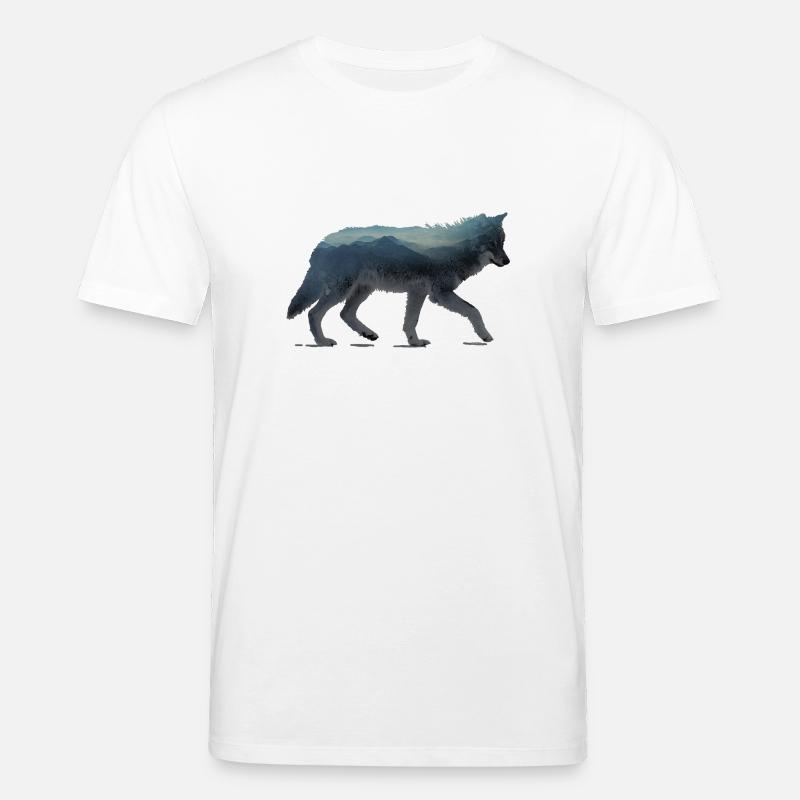 Wolf Berge Aquarell - Stanley/Stella Unisex Bio-T-Shirt CREATOR  - Weiß