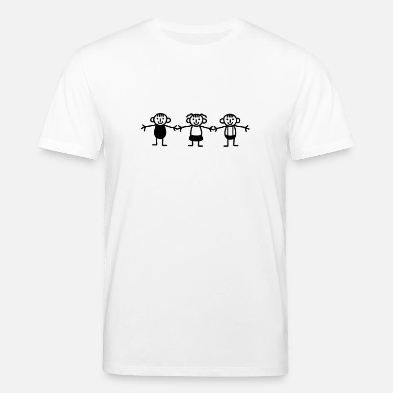 3 Strichmännchen Kinder - Stanley/Stella Unisex Bio-T-Shirt CREATOR  - Weiß