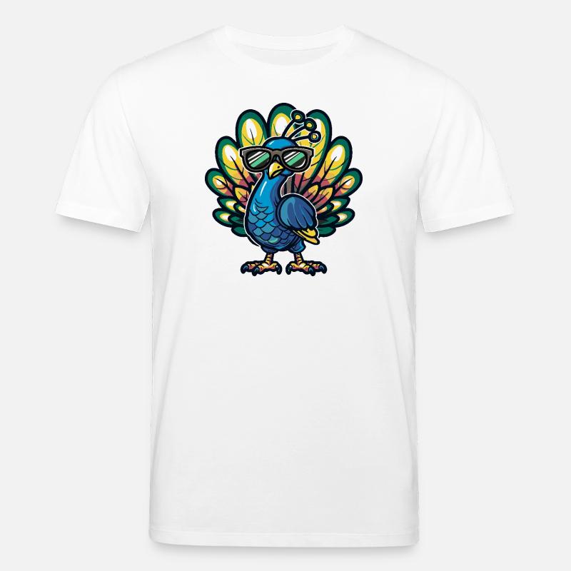 Pfau Vogel Cool Comic - Stanley/Stella Unisex Bio-T-Shirt CREATOR  - Weiß