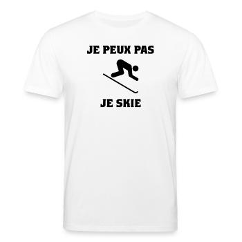 I CAN'T. SKI. SKI. RACKET. SNOW. SNOWBOARDING - Stanley/Stella CREATOR Unisex Organic T-Shirt - white - Front - Alina (178cm) & Michal (187cm)