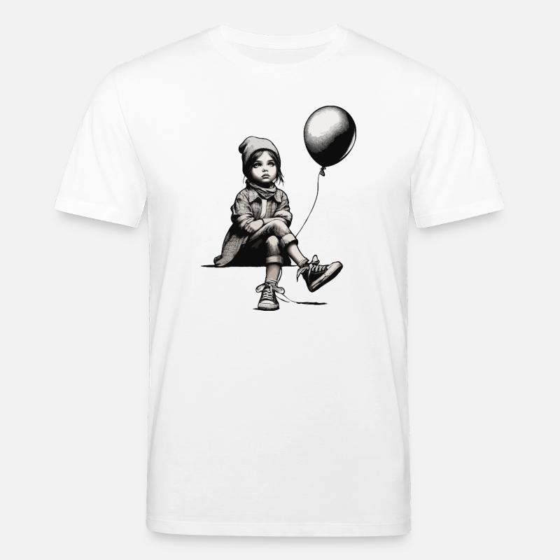 Mädchen mit Luftballon - Stanley/Stella Unisex Bio-T-Shirt CREATOR  - Weiß
