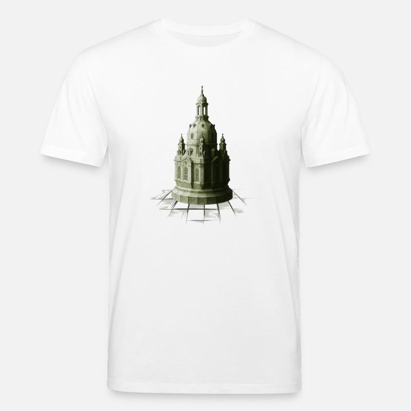 Low Poly Schach Dame Frauenkirche - Stanley/Stella Unisex Bio-T-Shirt CREATOR  - Weiß
