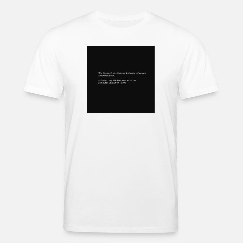 Hacker-Ethik-Zitat über Black - Stanley/Stella Unisex Bio-T-Shirt CREATOR  - Weiß