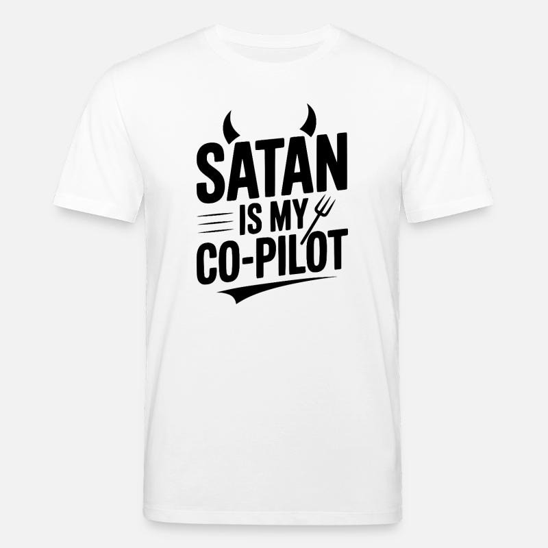 Satan est mon copilote - T-shirt bio CREATOR Stanley/Stella Unisexe - blanc