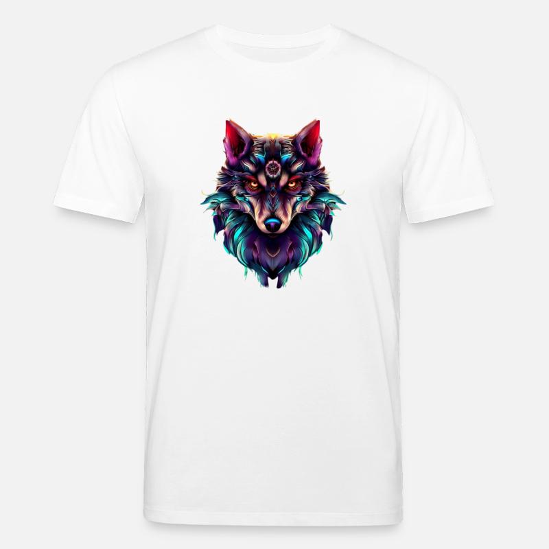 Wolfskopf Synthwave Wolf - Stanley/Stella Unisex Bio-T-Shirt CREATOR  - Weiß