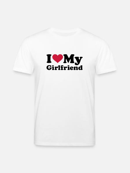 I love my girlfriend - Stanley/Stella CREATOR økologisk unisex-T-shirt - hvid