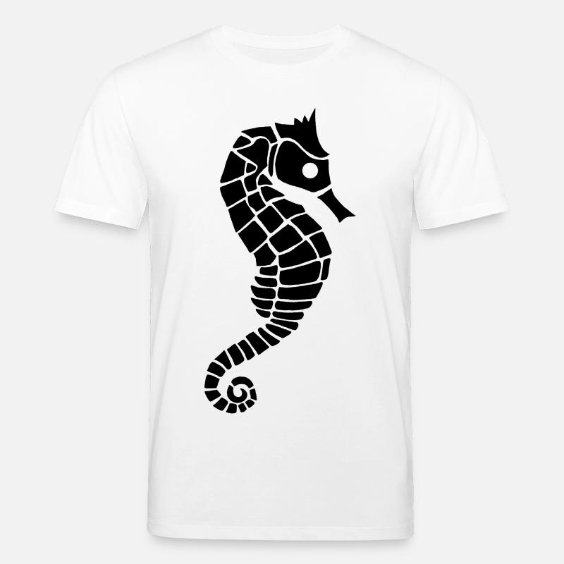 Hippocampe noir - T-shirt bio CREATOR Stanley/Stella Unisexe - blanc