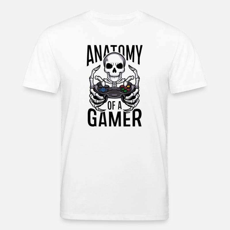 Gamer Skeleton mit Gamecontroller - Stanley/Stella Unisex Bio-T-Shirt CREATOR  - Weiß