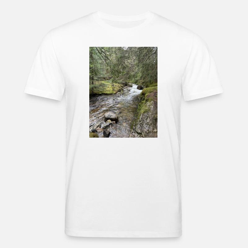Stillleben im Wald mit Fluss - Stanley/Stella Unisex Bio-T-Shirt CREATOR  - Weiß
