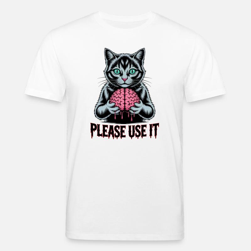 Zombie-Katze, bitte benutzen Sie sie - Stanley/Stella Unisex Bio-T-Shirt CREATOR  - Weiß