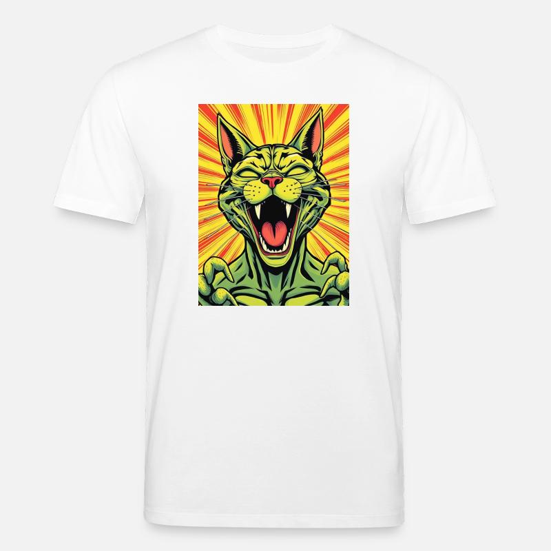 Lachende Katze Comicdruck - Stanley/Stella Unisex Bio-T-Shirt CREATOR  - Weiß