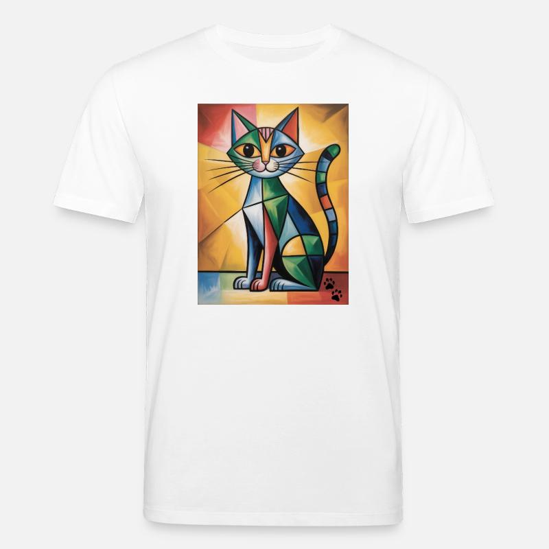 katze kubisch - Stanley/Stella Unisex Bio-T-Shirt CREATOR  - Weiß
