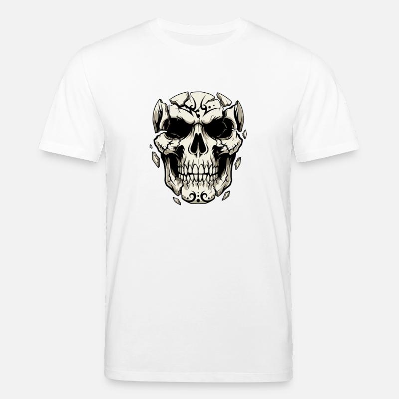 Splintering Skull – Gothic Graphics - Stanley/Stella CREATOR Unisex Organic T-Shirt - white