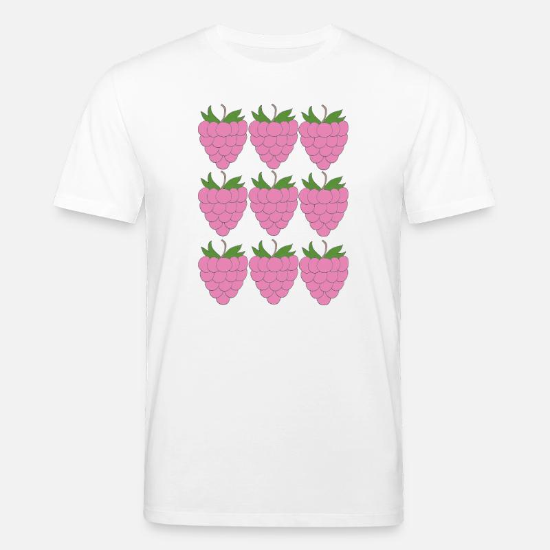 Raspberry Grid Pattern - Stanley/Stella CREATOR Unisex Organic T-Shirt - white