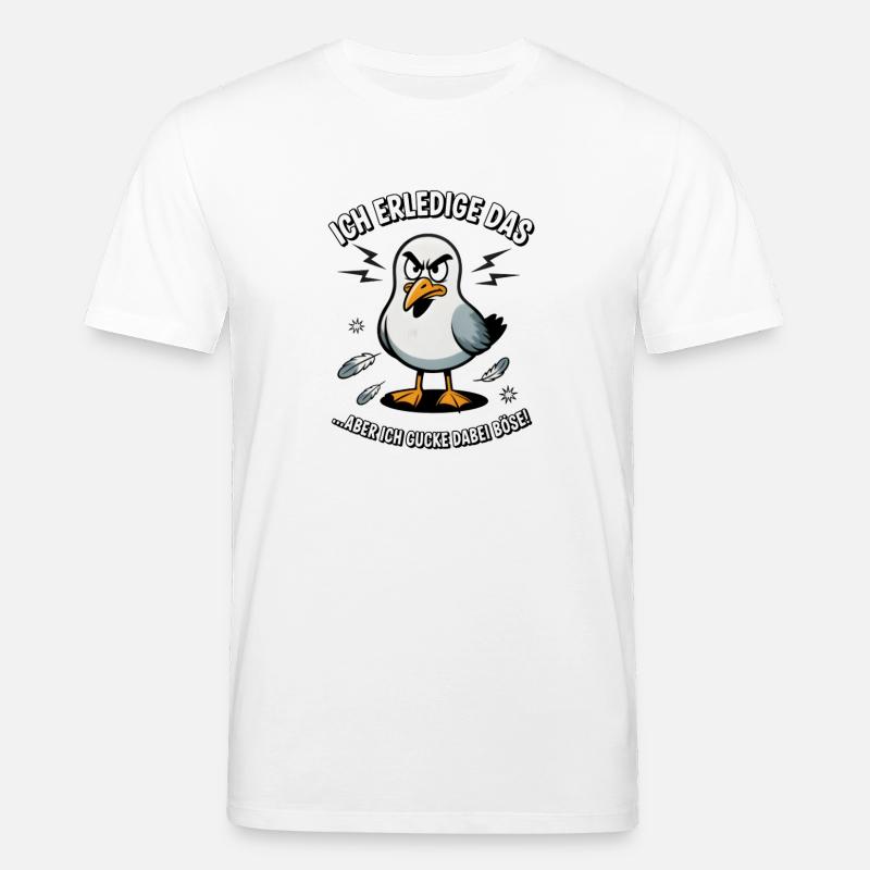 Möwe Seevogel Nen scheiss muss ich - Stanley/Stella Unisex Bio-T-Shirt CREATOR - Weiß