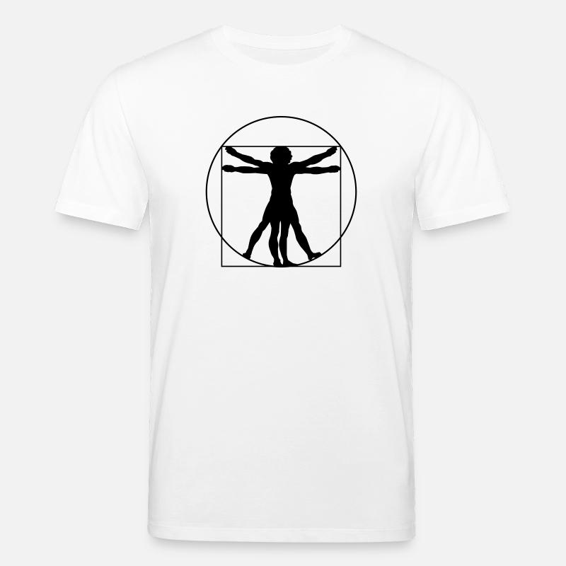 Leonardo Da Vinci's Vitruvian Man - T-shirt bio CREATOR Stanley/Stella Unisexe - blanc